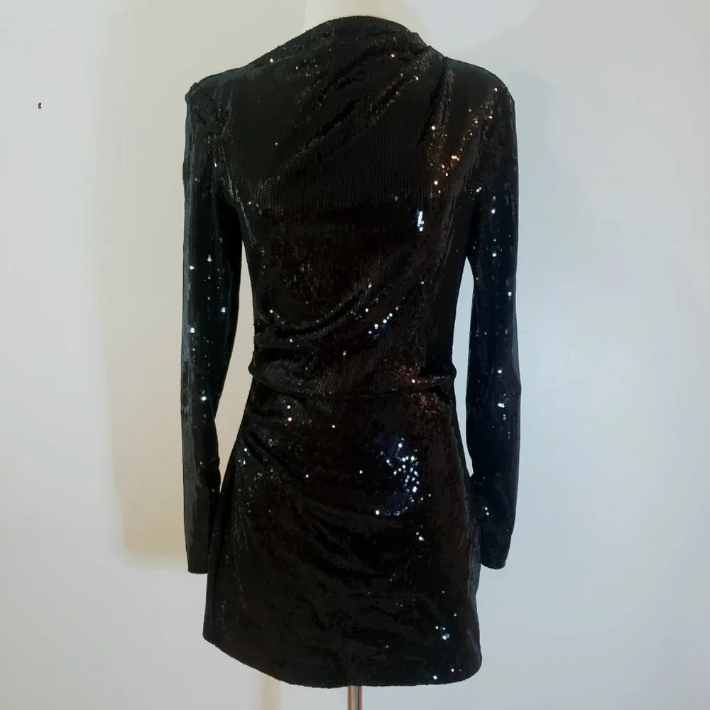 Zara Black Sequin Party Dress - Picture 10 of 16